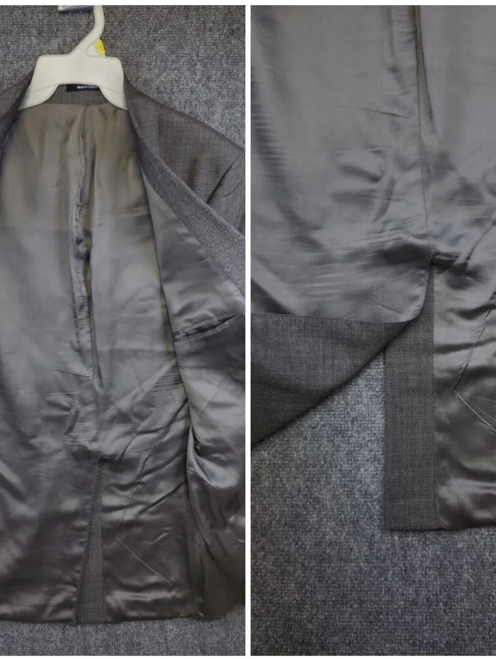 Chaps By Ralph Lauren Gray Blazer 2 Button 95% Wool 5% Cashmere Made In Canada